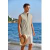 imageCOOFANDY Sleeveless Beach Shirts for Men Summer Tank Shirts Casual Henley Tank TopLight Grey