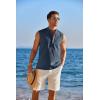 imageCOOFANDY Sleeveless Beach Shirts for Men Summer Tank Shirts Casual Henley Tank TopNavy Blue