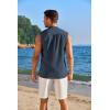 imageCOOFANDY Sleeveless Beach Shirts for Men Summer Tank Shirts Casual Henley Tank TopNavy Blue