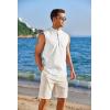 imageCOOFANDY Sleeveless Beach Shirts for Men Summer Tank Shirts Casual Henley Tank TopWhite