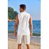 imageCOOFANDY Sleeveless Beach Shirts for Men Summer Tank Shirts Casual Henley Tank TopWhite