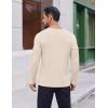 imageCOOFANDY Thermal Shirts for Men Long Sleeve T Shirt Casual Basic Shirts Stretch Crew Neck UndershirtsBeige