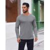 imageCOOFANDY Thermal Shirts for Men Long Sleeve T Shirt Casual Basic Shirts Stretch Crew Neck UndershirtsLight Grey