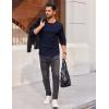 imageCOOFANDY Thermal Shirts for Men Long Sleeve T Shirt Casual Basic Shirts Stretch Crew Neck UndershirtsNavy Blue
