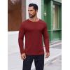 imageCOOFANDY Thermal Shirts for Men Long Sleeve T Shirt Casual Basic Shirts Stretch Crew Neck UndershirtsWine Red