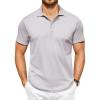 imageCOOFANDY Men Polo Shirts Short Sleeve Quick Drying Athletic Collared Golf Shirts Moisture Wicking TeesLight Grey