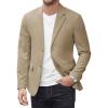 imageCOOFANDY Men Two Button Lounge Blazer Stylish Relaxed Fit Sport Coat Suit Jacket Dark Khaki XXLarge