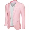 imageCOOFANDY Mens Blazer Casual Sport Coats Slim Fit One Button Suit Jacket Lightweight Sports JacketPink