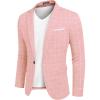 Plaid Blazer - Light Red