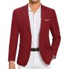 imageCOOFANDY Mens Blazer Casual Two Buttons Sport Coat Slim Fit Lightweight Suit JacketsRed