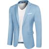imageCOOFANDY Mens Blazer Sport Coats Casual Slim Fit Suit Jacket Business One Button BlazersLight Blue