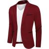 imageCOOFANDY Mens Casual Blazer Jacket Slim Fit Sports Coat Business Suit Jackets One ButtonWine Red