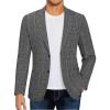 Fine Plaid Blazer- Black