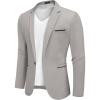 imageCOOFANDY Mens Casual Blazers Sport Coats Slim Fit Cotton Sport Jackets 1 Button Lightweight Suit JacketsB Light Grey