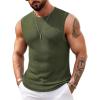 imageCOOFANDY Mens Casual Knitted Tank Tops Crew Neck Sleeveless Muscle T Shirts Summer Beach TopsArmy Green