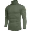 imageCOOFANDY Mens Casual Slim Fit Turtleneck T Shirts Lightweight Basic Cotton PulloversArmy Green