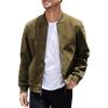 imageCOOFANDY Mens Casual Varsity Jacket Vintage Lightweight Suede Bomber JacketsGreen