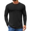 imageCOOFANDY Mens Crew Neck TShirt Long Sleeve Casual Pullover Tees Soft Stretch Basic Tee ShirtsAblack