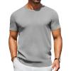 imageCOOFANDY Mens Crewneck Sweater Short Sleeve Casual Basic Tops Classic Fashion Knit Pullover TeesLight Grey