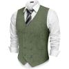 imageCOOFANDY Mens Double Breasted Suit Vest Lightweight Waistcoat Slim Fit Dress VestArmy Green