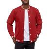 imageCOOFANDY Mens Fashion Varsity Jackets Leather Sleeve Slim Fit College Baseball Letterman Bomber CoatRed