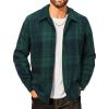 imageCOOFANDY Mens Flannel Shirts Casual Button Down Plaid Shirt Jacket Long Sleeve Fleece ShacketGreennavy Plaid