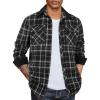 imageCOOFANDY Mens Flannel Shirts Long Sleeve Fleece Plaid Jacket Casual Stylish Button Down Shirts with PocketsBlack