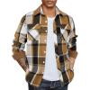 imageCOOFANDY Mens Flannel Shirts Long Sleeve Fleece Plaid Jacket Casual Stylish Button Down Shirts with PocketsKhaki