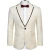 imageCOOFANDY Mens Floral Suit Jacket Embroidered Wedding Blazer Party Dinner TuxedoLight Yellowpattern1