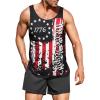 imageCOOFANDY Mens Floral Tank Top Sleeveless Tees All Over Print Casual Sport TShirts Hawaii Beach VacationFlag 1