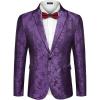 imageCOOFANDY Mens Floral Tuxedo Jacket Paisley Notch Lapel Stylish Suit Blazer Jacket for Wedding Dinner Prom Party