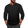 imageCOOFANDY Mens Henley Shirt Long Sleeve Casual Stretch Solid TShirts Fashion Pullover Lightweight Fall TopsBlack