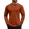 imageCOOFANDY Mens Henley Shirts Long Sleeve Button TShirt Lightweight Fashion Casual Pullover ShirtCaramel