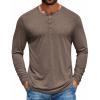 imageCOOFANDY Mens Henley Shirts Long Sleeve TShirt Lightweight Fashion Casual Pullover Tee ShirtBrown