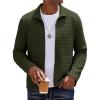 imageCOOFANDY Mens Lightweight Varsity Jacket Casual Bomber Jackets Waffle Zip Up Coat with PocketArmy Green