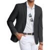 imageCOOFANDY Mens Linen Casual Blazer Slim Fit Sport Coat Two Button Summer Suit Jacket Lightweight Business Sport JacketBlack