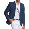 imageCOOFANDY Mens Linen Casual Blazer Slim Fit Sport Coat Two Button Summer Suit Jacket Lightweight Business Sport JacketNavy Blue