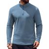 imageCOOFANDY Mens Long Sleeve Athletic Shirts 14 Pullover Zip T ShirtsDark Blue