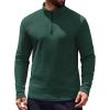 imageCOOFANDY Mens Long Sleeve Athletic Shirts 14 Pullover Zip T ShirtsLake Green