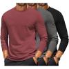 3 Pack-black/Dark Gray/Wine Red