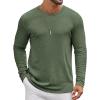 imageCOOFANDY Mens Long Sleeve Tee Shirts Crew Neck T Shirt Solid Casual Basic Tees Soft Stretch TShirtsArmy Green