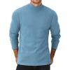 imageCOOFANDY Mens Mock Turtleneck Sweater Long Sleeve Half Neck Pullover Thermal Casual Ribbed High Neck Pullover SweaterDark Navy Blue