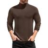 imageCOOFANDY Mens Mock Turtleneck TShirts Long Sleeve Solid Color Tees Shirts Basic Casual Slim Fit Pullover T ShirtsBrown