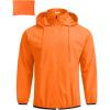 imageCOOFANDY Mens Packable Rain Jacket Lightweight Waterproof Raincoat with Hood Travel Hiking Golf WindbreakerOrange