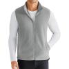 imageCOOFANDY Mens Polar Fleece Vest Lightweight Sleeveless Zip Up Jacket Casual Outerwear Outdoor Golf VestsLight Grey