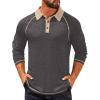 imageCOOFANDY Mens Polo Shirts Long Sleeve Casual Raglan Golf ShirtsDark Grey