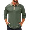 imageCOOFANDY Mens Polo Shirts Long Sleeve Casual Raglan Golf ShirtsGreen