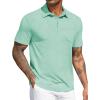 imageCOOFANDY Mens Polo Shirts Short Sleeve Casual Golf Shirt Basic Solid Color Collared TShirt Stylish Summer Polo T ShirtIce Green