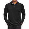 imageCOOFANDY Mens Quarter Zip Pullover Long Sleeve Mock Turtleneck Sweatshirts Thermal Workout Golf Polo ShirtBlack