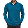 imageCOOFANDY Mens Quarter Zip Pullover Long Sleeve Mock Turtleneck Sweatshirts Thermal Workout Golf Polo ShirtDark Blue